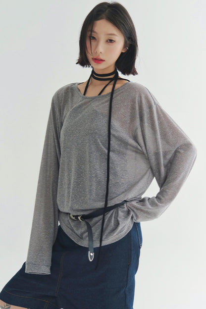 軽量シアーVネックTシャツ