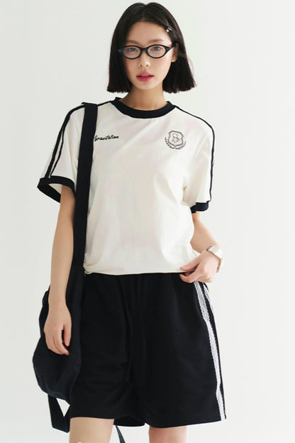 グラビティポジティブTシャツ ベアバッジプリント