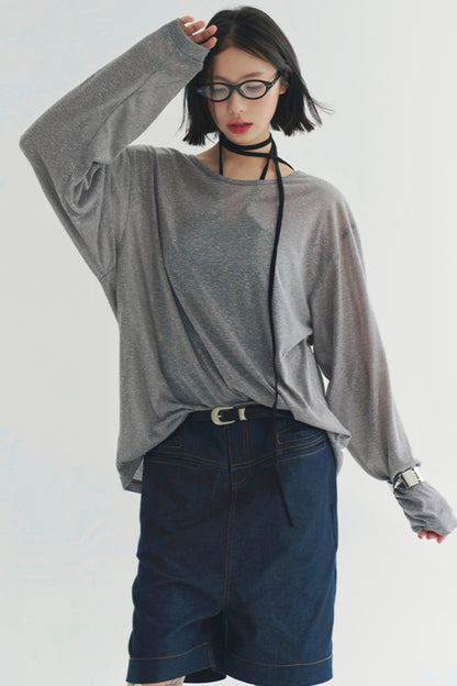 軽量シアーVネックTシャツ