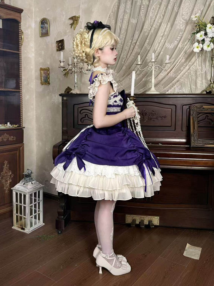 JSK à taille violette avec cordon de serrage en dentelle - Gardenia Chronicle