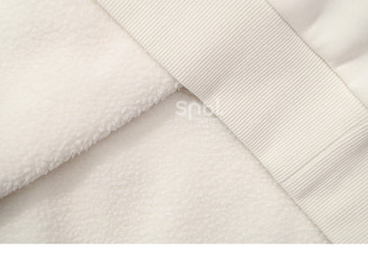 Süße Capybara Burger Applikation Beige Dickes Sweatshirt