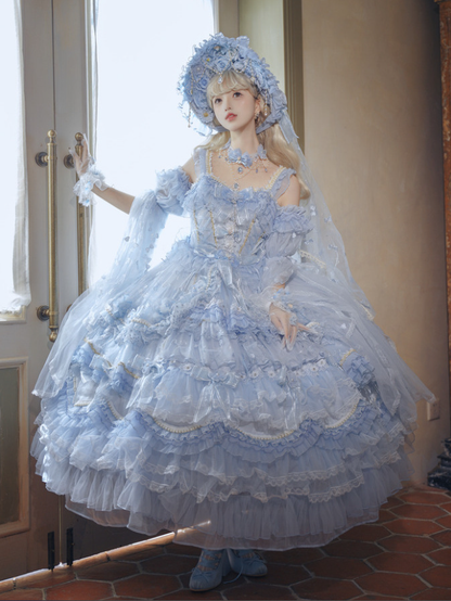 Dress Wedding Ankle Lolita Hanayome Sizes Hime Plus Blue Available Gorgeous Length
