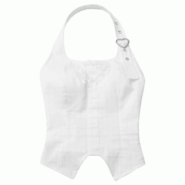 Abnehmbare Cups Weiß Neckholder Gepolstertes Hals Top mit