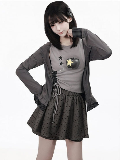 Dark Gray Waist Cinching Sun Protection Hooded Jacket - PINK SAVIOR