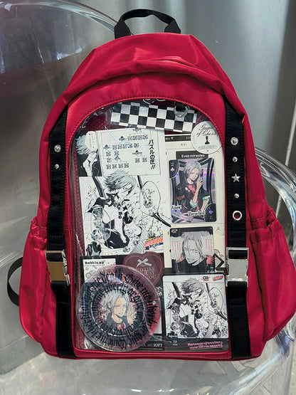 Black & Red Stars Large Capacity Ita Backpack