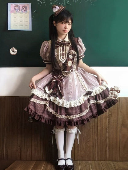 Chocolate Cake Mini Hat with Lace Trim - Lineall Cat