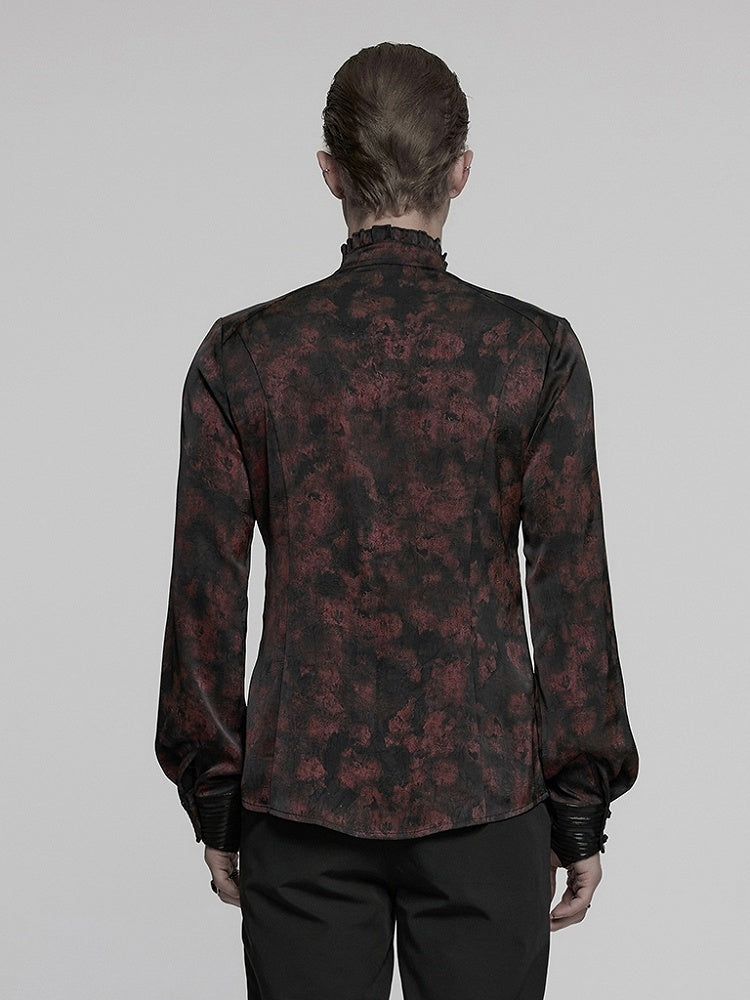 Shirt Black Men's Goth Red