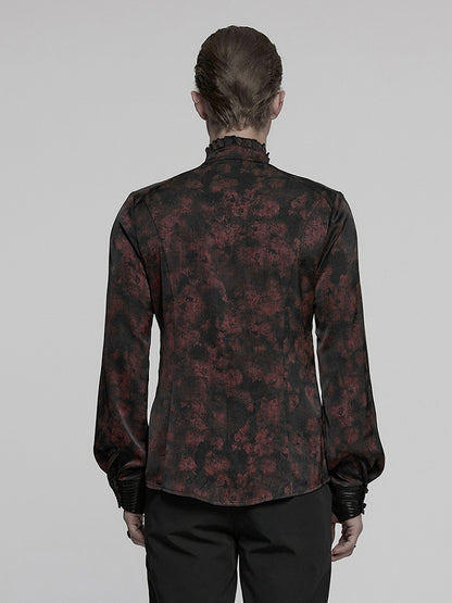 Shirt Black Men's Goth Red