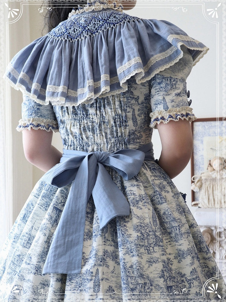 Blue Sle-tie Strap Cape