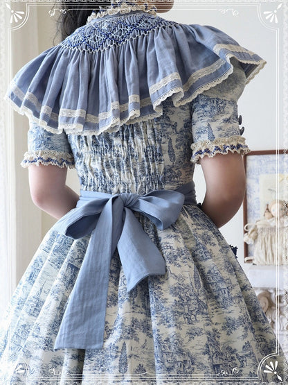 Blue Sle-tie Strap Cape