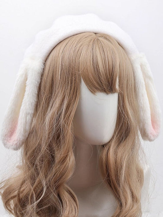 Lop-eared Sweet Bunny Lolita White Beret
