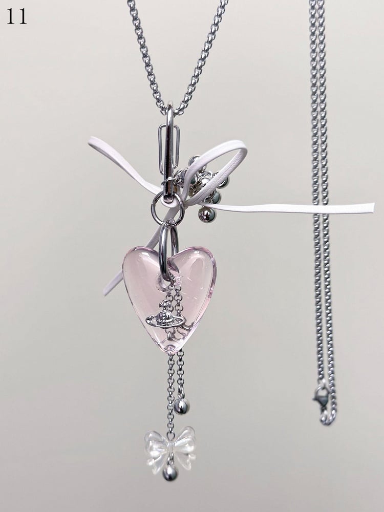 11 Necklace Heart Y2K Options Pendant