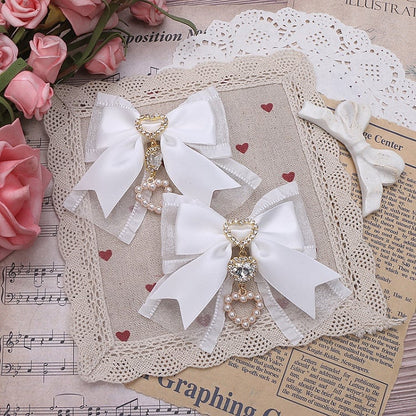 6 Heart Hairclip Options Kei Jirai Color Bowknot Charm