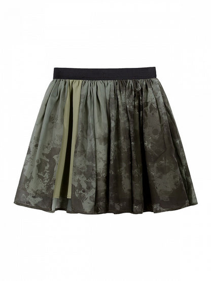 Dark Green Chinoiserie Lolita Skirt with Ruffled Hem - Han Ru Chu Hanfu & Han-Element Studi