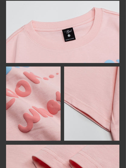 ピンク/ブラック/アプリコットバニーズルーズTシャツ