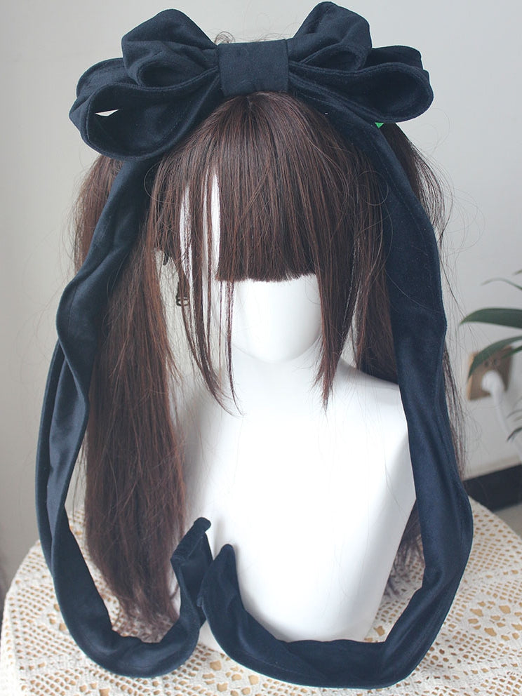 Black Velvet Oversized Big Bow Decorated KC