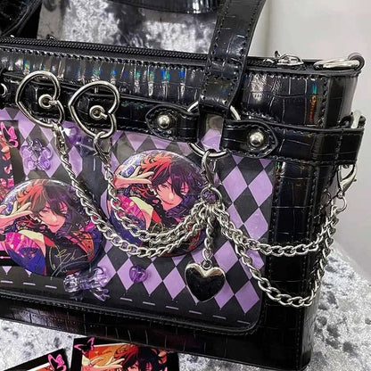 Tasche Schwarz Ketten Schulter Abnehmbare Ita