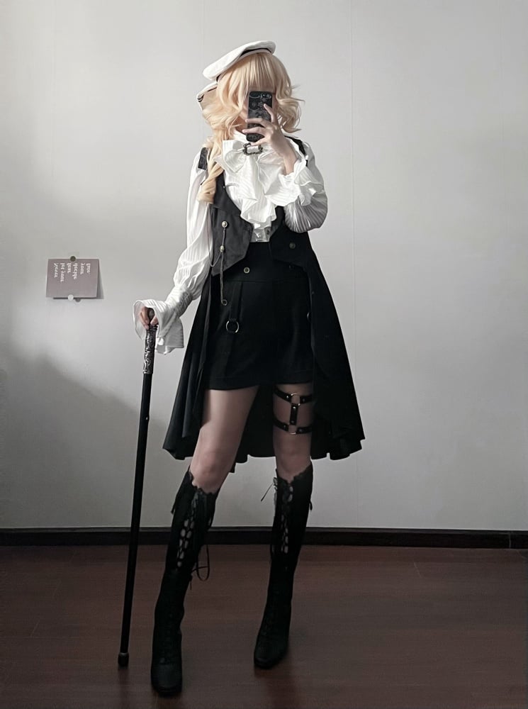 Black Ouji Fashion Lolita Tailed Waistcoat