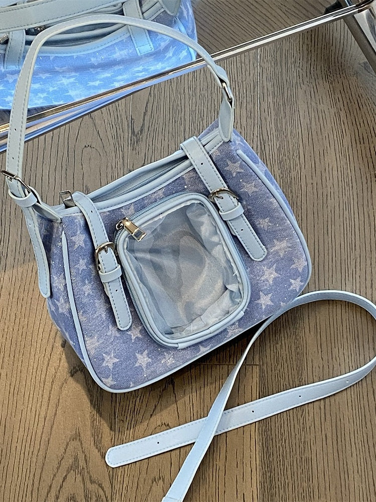 Y2K Star Denim Crossbody Bag