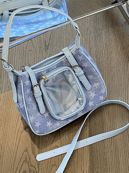 Y2K Star Denim Crossbody Bag
