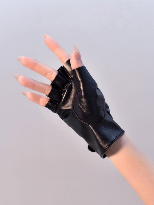 Cyberpunk Buckle Schwarz/Weiß/SchwarzWeiß Fingerhandschuhe