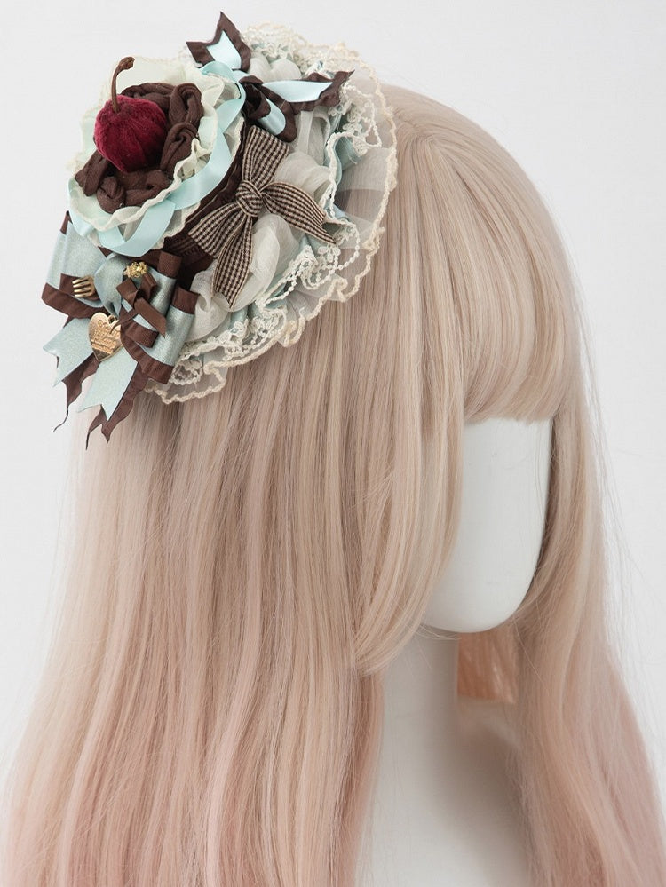 Green Lace Mini Mint With Options 4 Chocolate Clips Sweet Dessert Lolita Hat