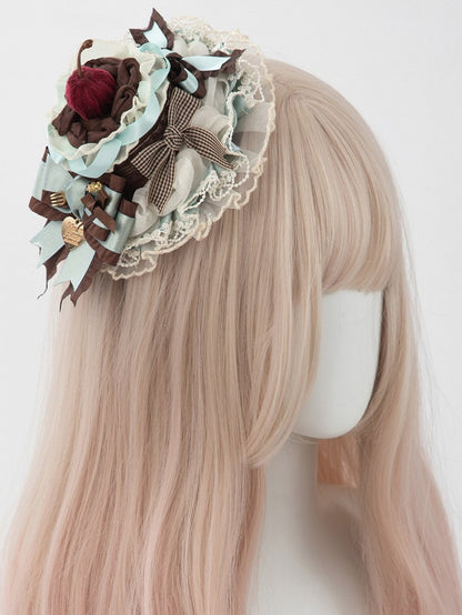 Green Lace Mini Mint With Options 4 Chocolate Clips Sweet Dessert Lolita Hat