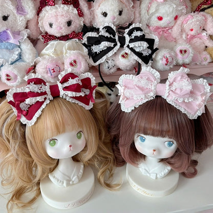 Red/Black KC Bowknot Lace Trim Pink/Wine