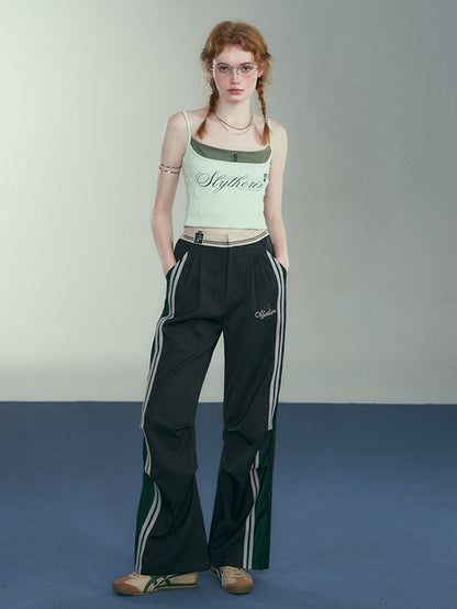 Harry Potter KYOUKO Wide Leg Pants Dusty Green Colorblock