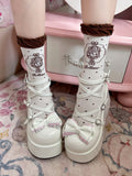 Girl Polka-dot Coffee/Black/Red/Pink Pattern Lolita Anime Socks Calf