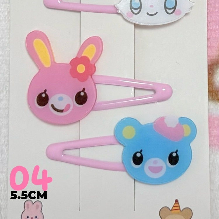4 options de barrettes à cheveux animaux kawaii