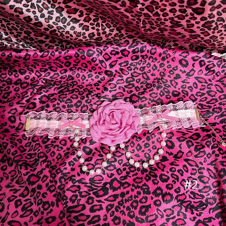 Gyaru Hime Chain |4 Rose Pink with Options Choker Beaded Showa Y2K