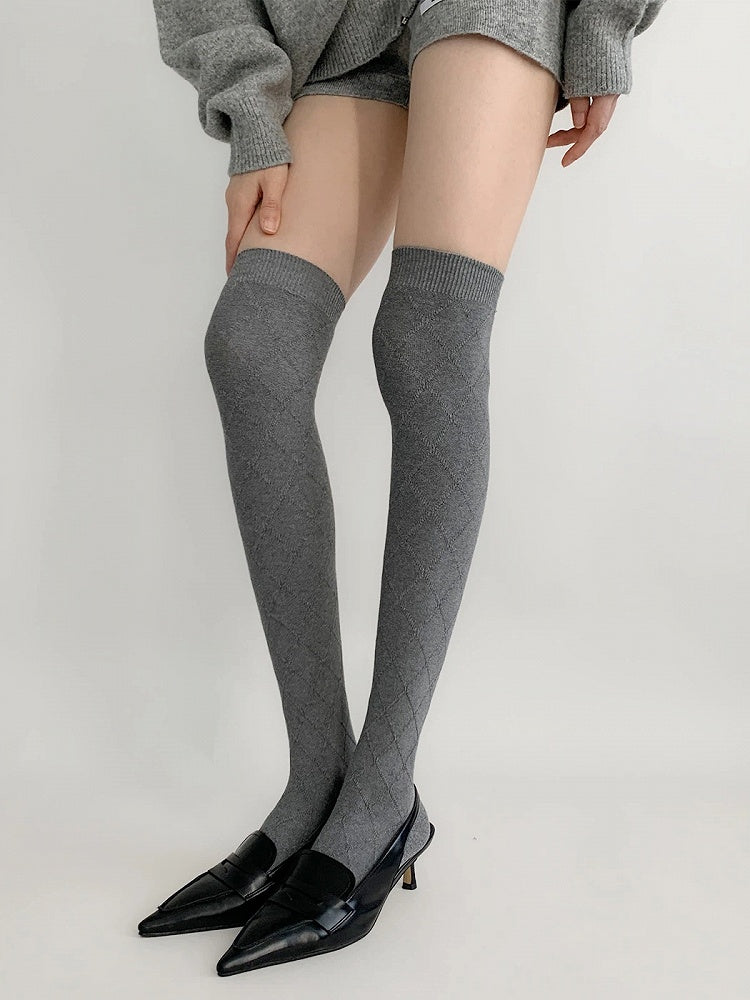 Knit Over-the-Knee Colors) Warm (5 Diamond Stockings