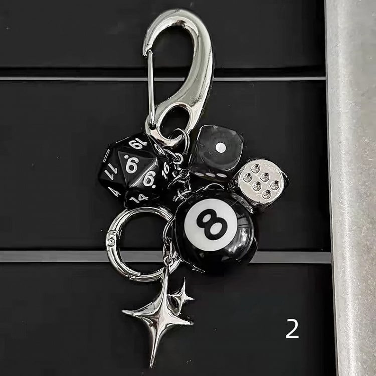 Optionen 5 Würfel Cyberpunk Y2K Schlüsselanhänger