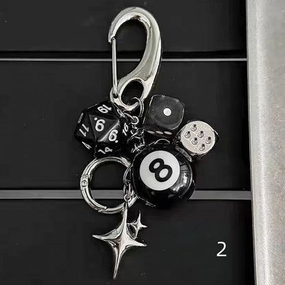 Optionen 5 Würfel Cyberpunk Y2K Schlüsselanhänger