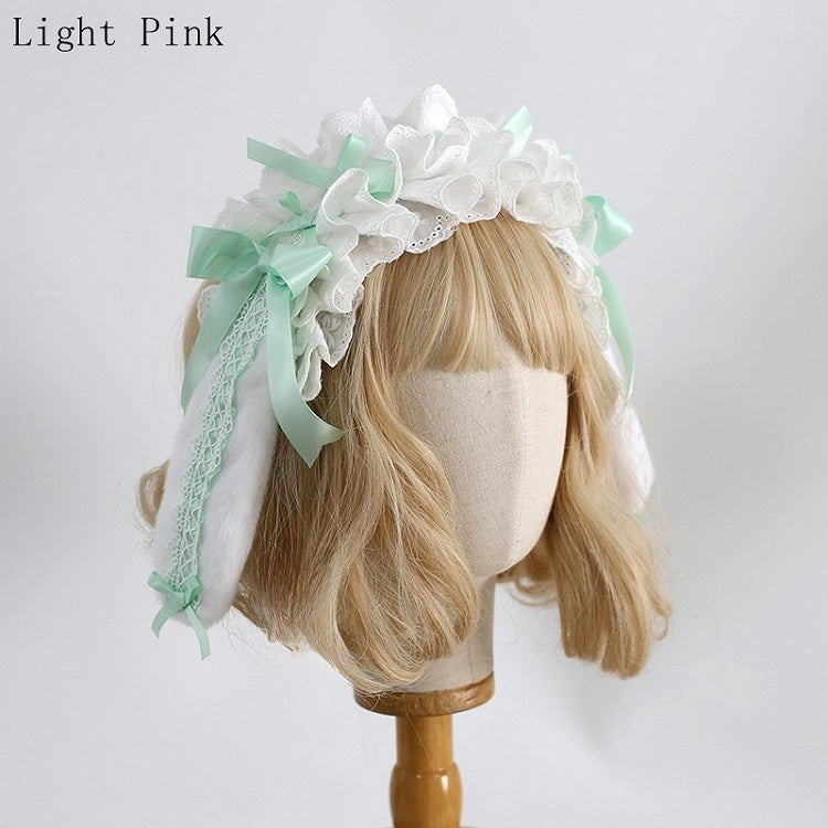 バニーディテール耳カラーKC蝶結びフリルロリータオプション8スイート