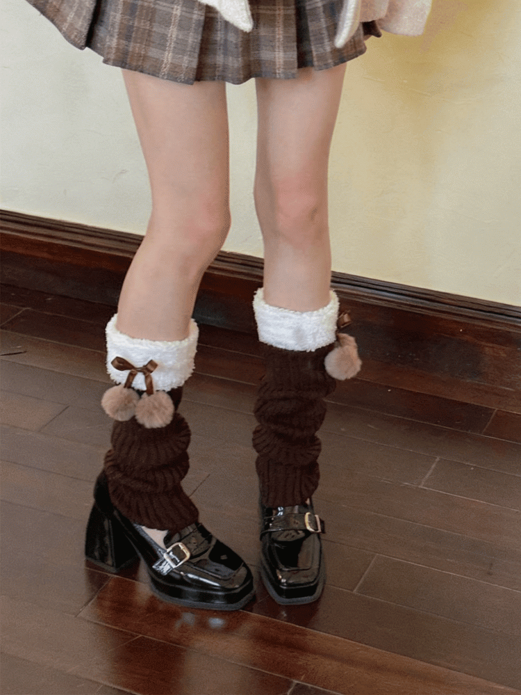 Knitted Leg Warmers Color Cuff Options Lolita Plush 5