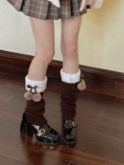Knitted Leg Warmers Color Cuff Options Lolita Plush 5