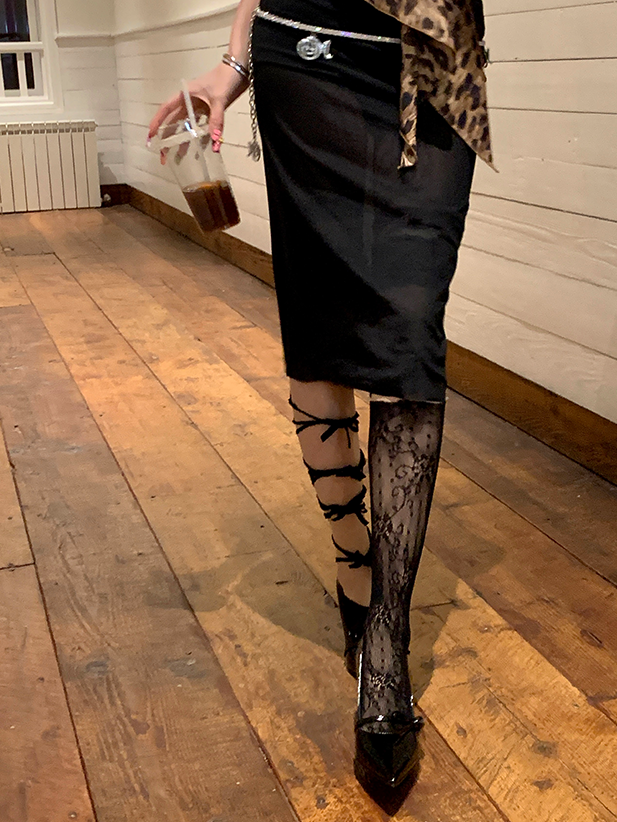 Spitzenbesatz Strümpfe Weiß/Rosa/Blau/Lila/Grau/Schwarz Design Asymmetrische Schleife Overknee