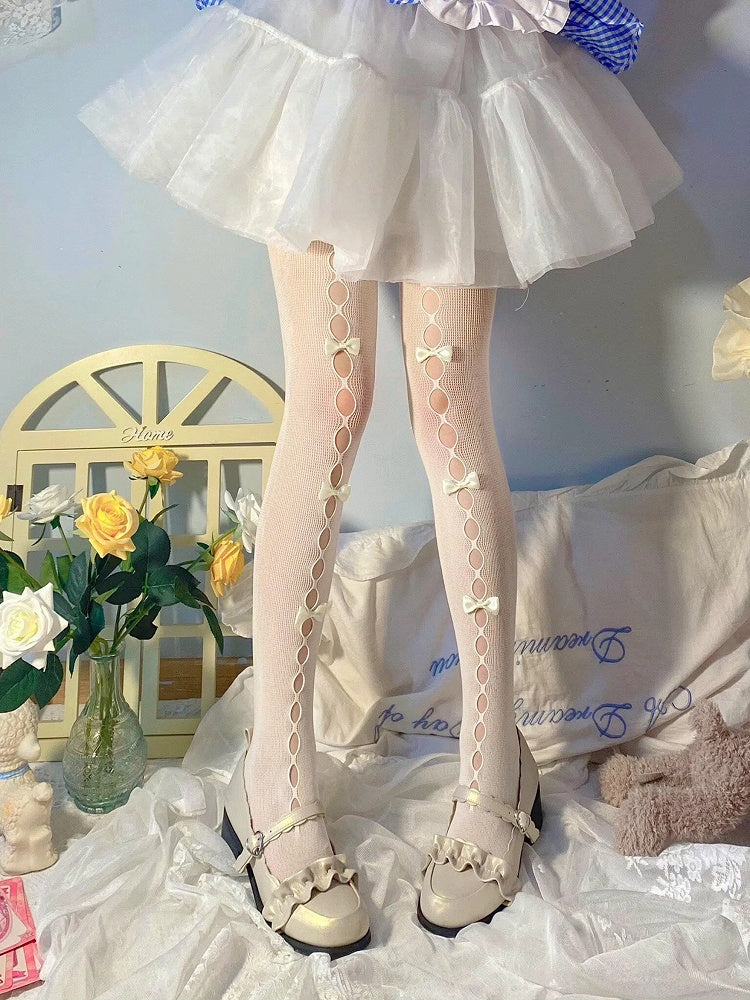Pantyhose Styles) Bow Cutout Lolita Semi-Sheer (6 Style