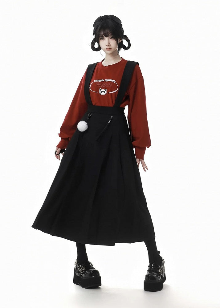 レッサーパンダプリント クロップド スウェットシャツ