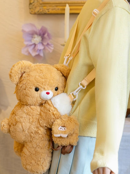 Bear Yellow Size Bag Keychain Dark Backpack Plush Small/Middle/Large Crossbody +