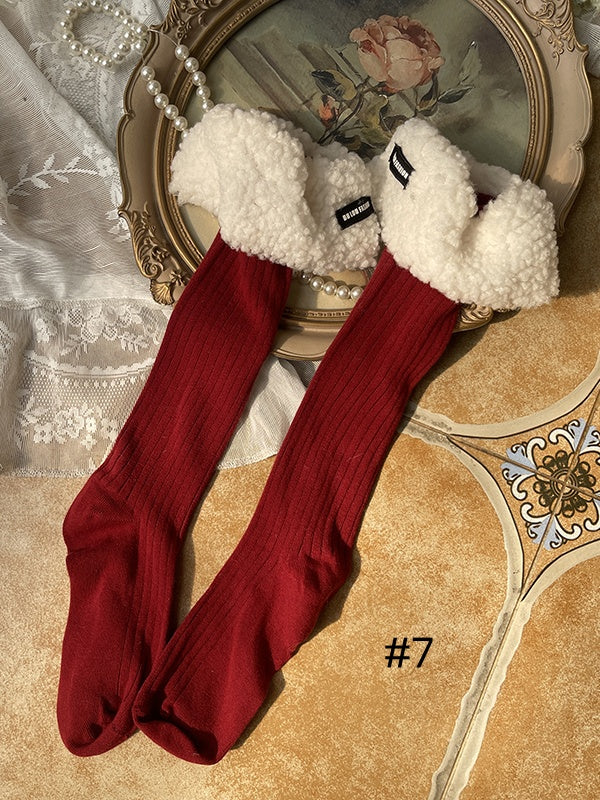 Sweet Plush Cuff Underknee Socks