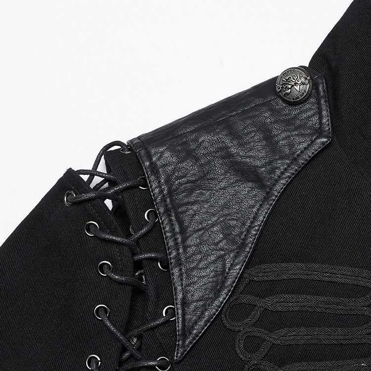 Black & Sliver Men's Punk Military Jacket