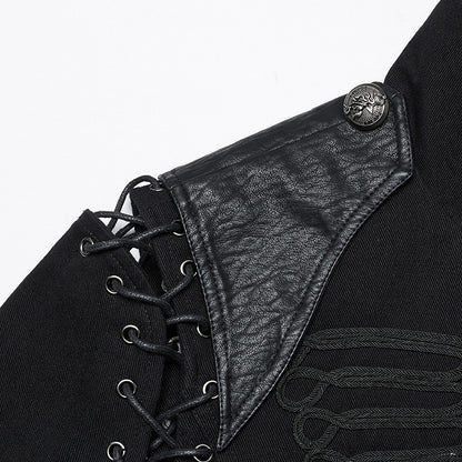 Black & Sliver Men's Punk Military Jacket