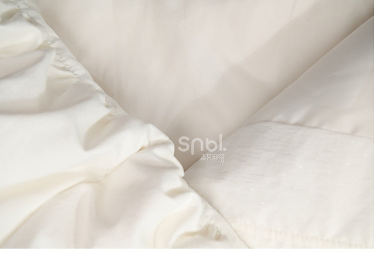 Cute Snowman Adorned White Hooded Puffer Down Jacket Bubble Silhouette