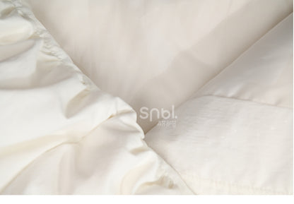 Cute Snowman Adorned White Hooded Puffer Down Jacket Bubble Silhouette