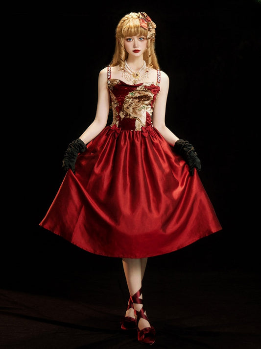 Bows Classic Elegant Wine Shoulder Cowl Dresswith Rhinestone Neckline Lolita Strapsand Red Embellished