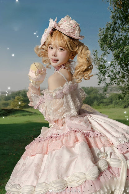 Princess Dress Heart with Hime Pink Pattern Lolita
