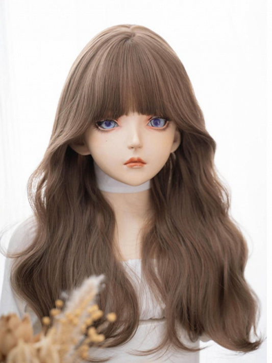 Länge Perücke Bnags Air Brown 62CM mit gewellten